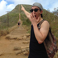 Dr. Rex climbs a mountain